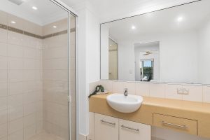 Bathroom with shower 2 bedroom apartment ensuite at North Cove Waterfront Suites
